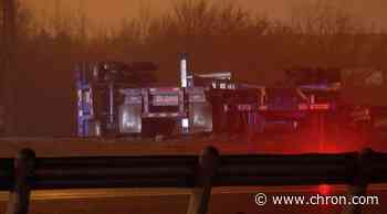 Freeway reopened after jack-knifed truck loses load on North Loop 610