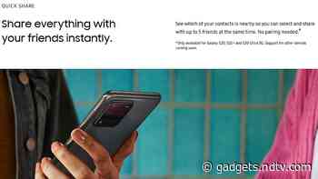 Quick Share Feature Debuts With Galaxy S20 Lineup, Samsung's Answer to Apple's AirDrop