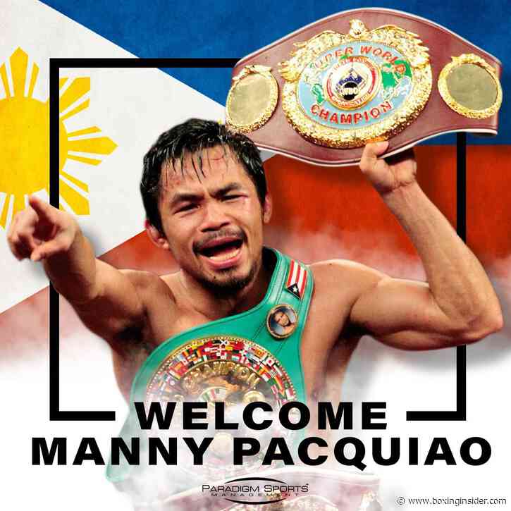 Manny Pacquiao Signs With Paradigm, Who Happens to Represent Conor McGregor