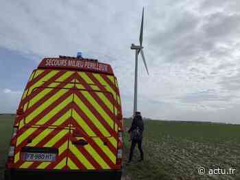 Près d'Arras. Le haut d'une éolienne menacé par la tempête Ciara - actu.fr