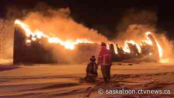 Crews investigate Quonset fire east of Kindersley