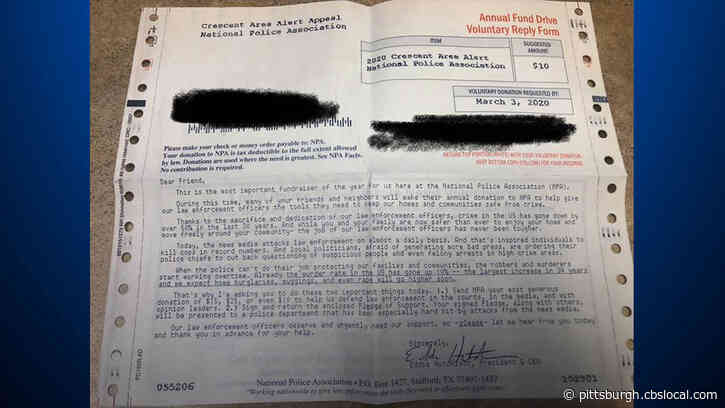 Local Police Warn Of Letter From National Police Association That Appears To Be A Scam