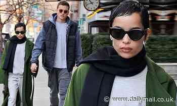 Zoe Kravitz and husband Karl Glusman hold hands on romantic dog walk in NYC