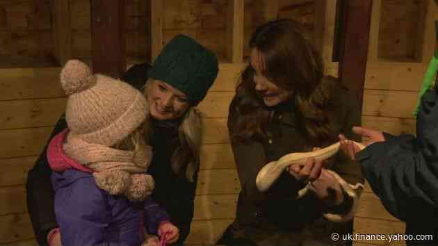 Kate comes face-to-face with a snake during farm visit