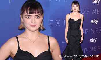 Maisie Williams exudes glamour in a corseted black gown with a fishtail hem at Sky event 