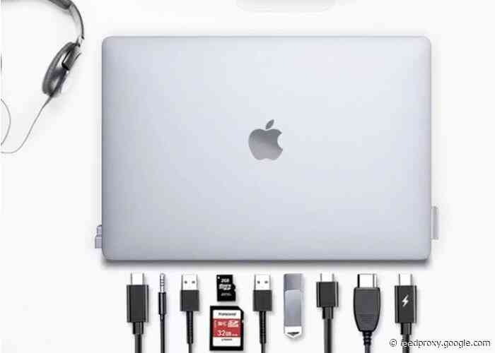 MacBook USB-C hub fits neatly out of sight underneath your laptop