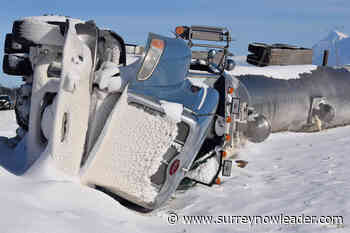 Rolled-over dairy truck in Abbotsford lost 40000 litres of milk - Surrey Now-Leader