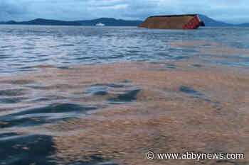 Seaspan barge full of wood chips nearly tips off Vancouver Island coast