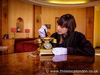 Golden 1930s telephone returned to Eltham Palace after being found in a skip
