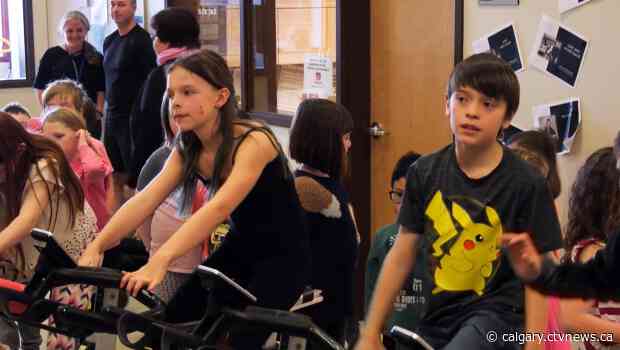 Okotoks students exchange iPhones for exercise bikes