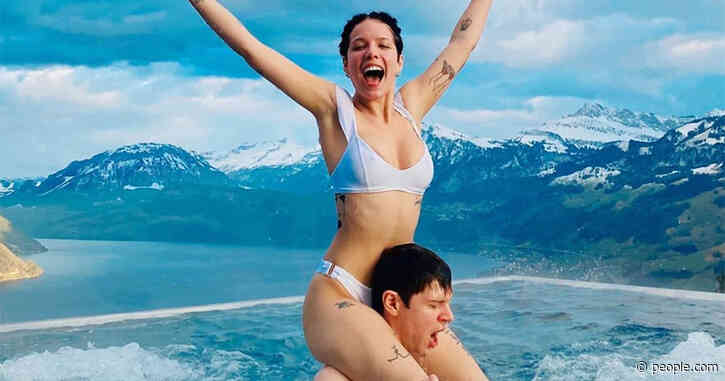 Halsey and Evan Peters’ Valentine’s Day Is Going ‘Swimmingly’ in Switzerland