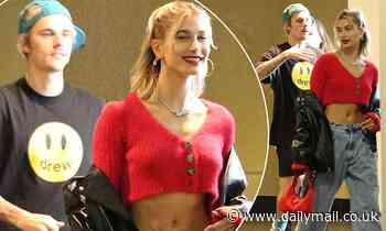 Hailey Bieber beams as she continues her luxurious Valentine's Day with husband Justin
