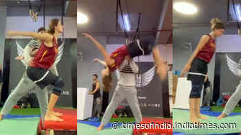 Disha Patani is back to her 'grind' as she performs a perfect back flip