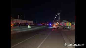 Motorcyclist nearly crashes into downed power line after driver hits pole and takes off
