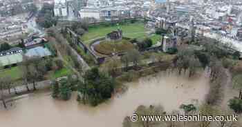 Drone footage shows the scale of the Storm Dennis flooding in Cardiff