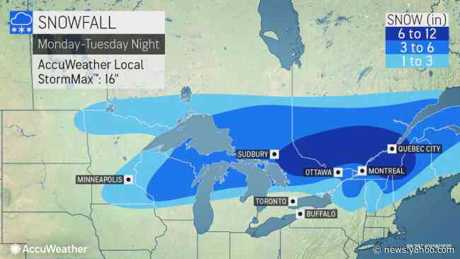 Repeating weather pattern to breed more snow across Great Lakes, New England early this week