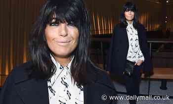 Claudia Winkleman cuts a classically chic figure in monochrome