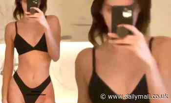 Kendall Jenner flaunts her enviable physique while plugging sister Kim Kardashian's Skims line