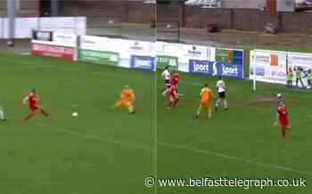 Footballer thwarted by muddy goalmouth that prompted premature celebration