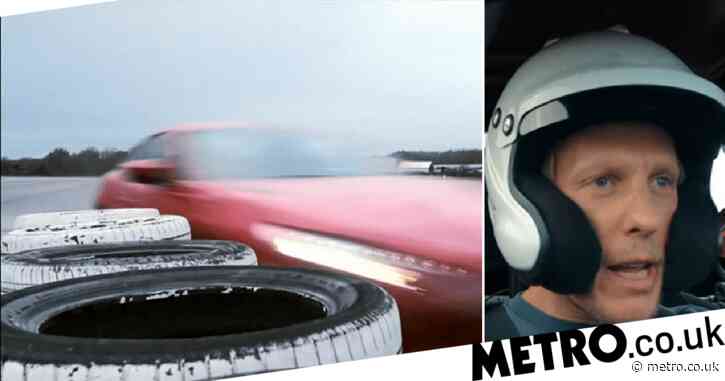 Top Gear: Laurence Fox breaks car as he lands ‘fastest speed in the wet’ in race against cousin Emilia