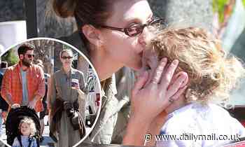 Whitney Port tenderly kisses Sonny on the head during family outing