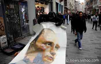 Russian artist unveils Putin 'superhero' paintings in Istanbul