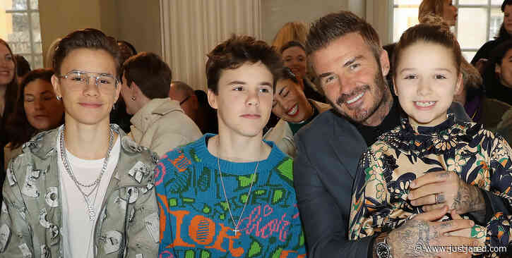 David Beckham & Kids Support Victoria Beckham at Her London Fashion Show!