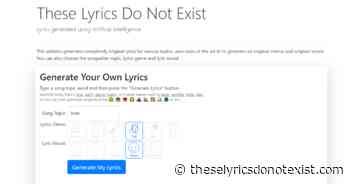 AI Songwriter - These Lyrics Do Not Exist