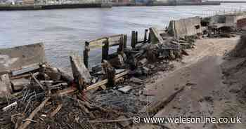 Swansea's West Pier has been completely destroyed during Storm Dennis
