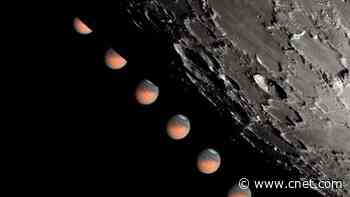 Watch Mars disappear behind the moon on Tuesday morning (if you're lucky)     - CNET