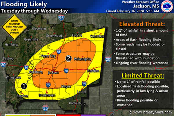 More rain expected for central Mississippi this week