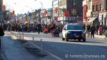 Anti-pipeline protesters march to Queen’s Park in solidarity with Wet’suwet’en hereditary chiefs