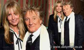 Rod Stewart, 75, and wife Penny Lancaster, 48, attend Upstart Crow opening in London's West End