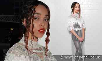 FKA Twigs displays her unique sense of style in sheer chain link dress