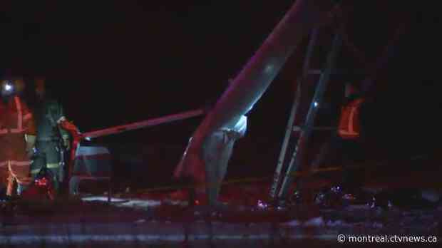 A small plane has crashed in Les Cèdres, west of Montreal; Two men are in critical condition