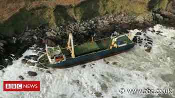 Storm Dennis: 'Ghost ship' washes up on Irish coast
