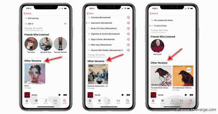 Apple Music now groups different versions of the same albums
