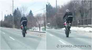 Video captures motorcyclist performing dangerous stunts on GTA road