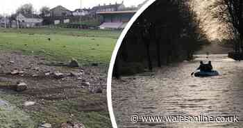 The full scale of flood damage to Welsh rugby clubs as boat used to access ground and members left close to tears