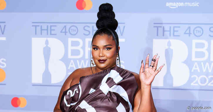 Lizzo Shows Off Her Sweet Style in a Chocolate Bar-Inspired Dress at the 2020 BRIT Awards