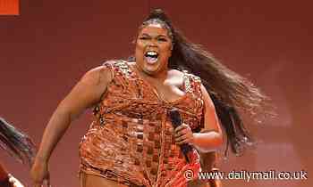 BRITs 2020: Lizzo shows off her curves in a tan leather bodysuit as she storms the stage