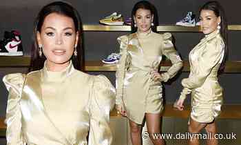 Jess Wright glitters in gold as she attends LFW closing party