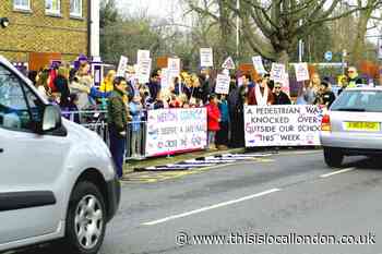Council says case for zebra crossing 'not compelling' as parents protest outside school
