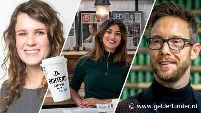 Charly Luske, René van Kooten en Anne Kuik in de Ochtend Show to go