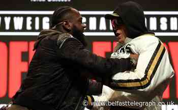 Fury and Wilder in shoving match ahead of showdown in Las Vegas