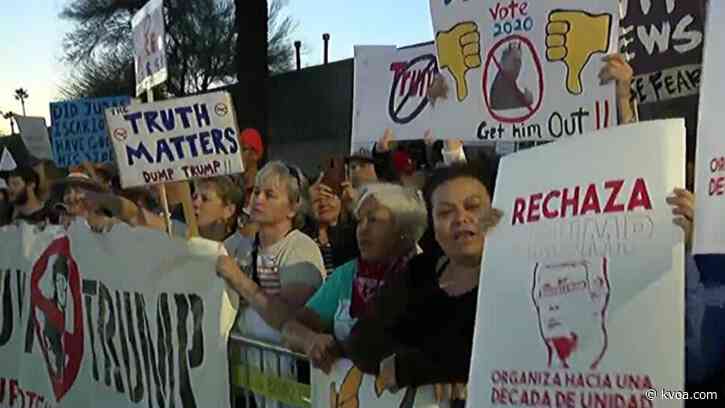Hundreds of Arizonans came together to take stand against President Trump’s rally in Phoenix
