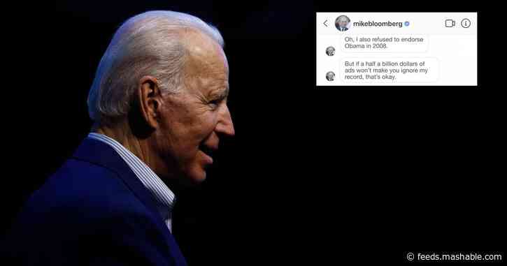 Joe Biden mocks Bloomberg's meme strategy and calls out his fake friendship with Obama
