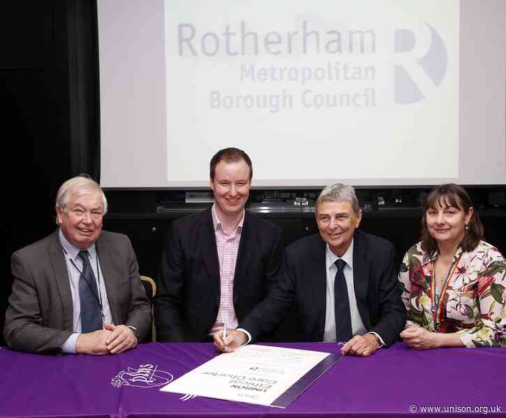 Rotherham Council signs UNISON’s ethical care charter