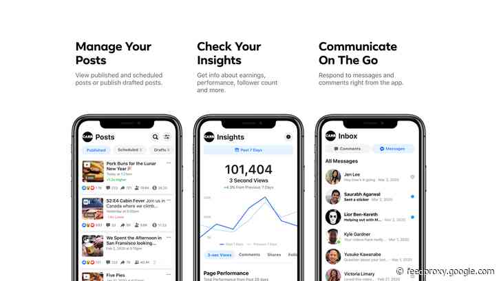 Facebook launches Creator Studio app which allows creators to manage page content on mobile devices