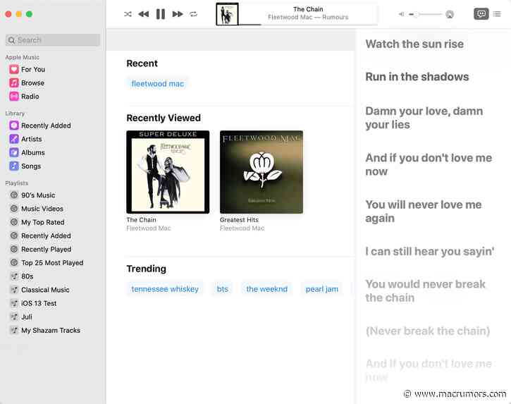 macOS Catalina 10.15.4 Beta 2 Adds Support for Real-Time Lyrics in Apple Music App